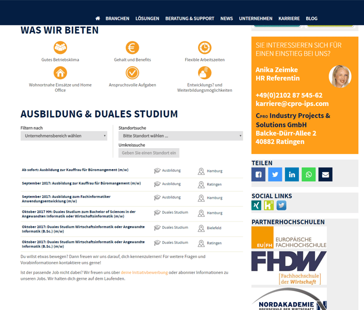 4 Beispiele für gelungene Jobportale Cpro Industry Projects & Solutions GmbH 4 Beispiele für gelungene Jobportale Cpro Industry Projects & Solutions GmbH