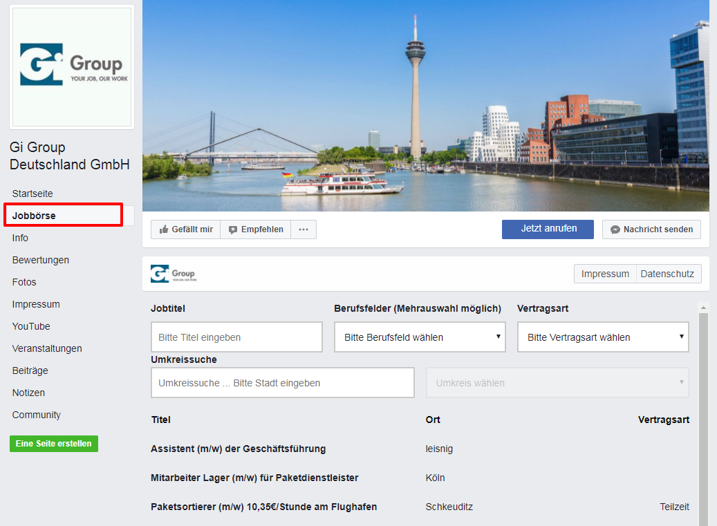 Haben Sie schon eine Facebook Jobbörse?