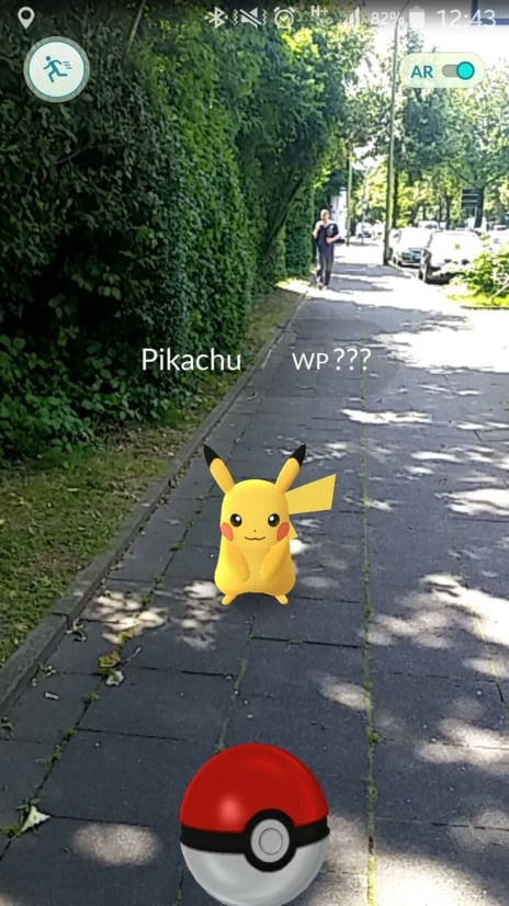 Abb.: virtuelles Pokémon in der realen Welt IMG-20160714-WA0001
