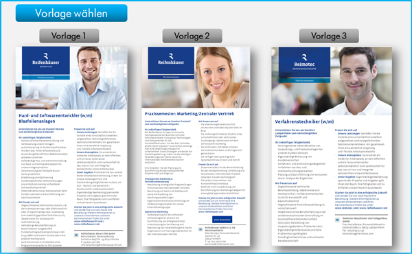 Stellenanzeige design vorlage