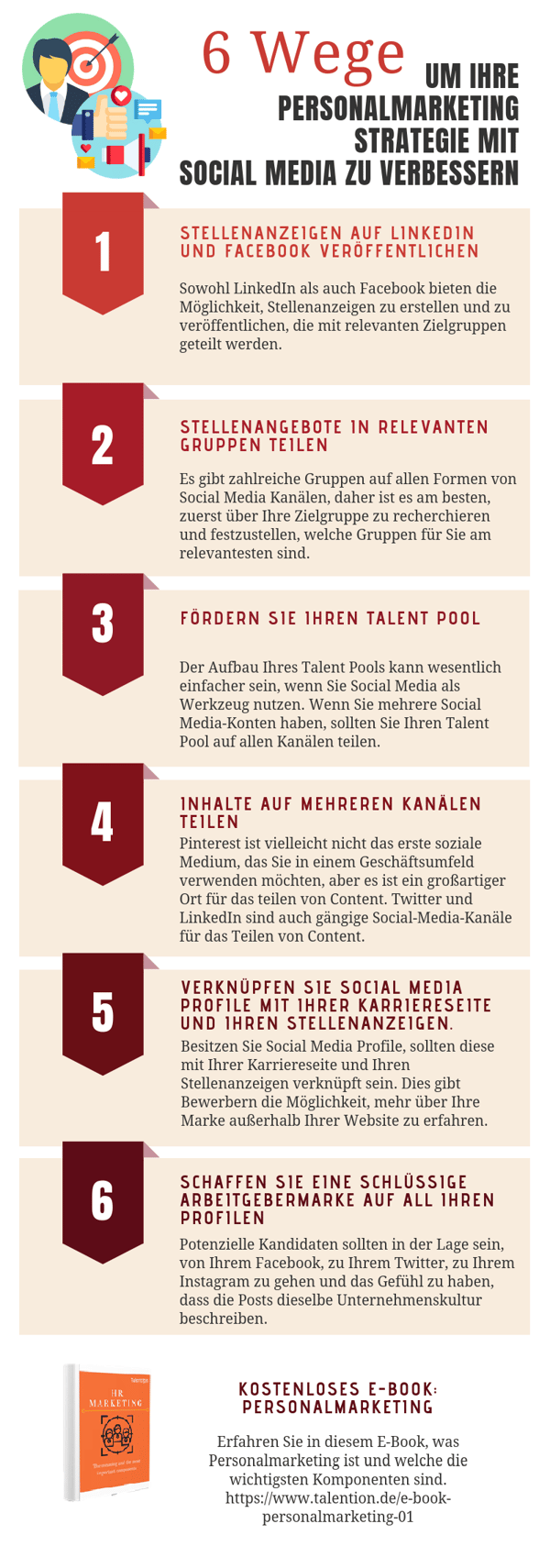 Infografik 6 Wege um Personalmarketingstrategie mit Social zu verbessern