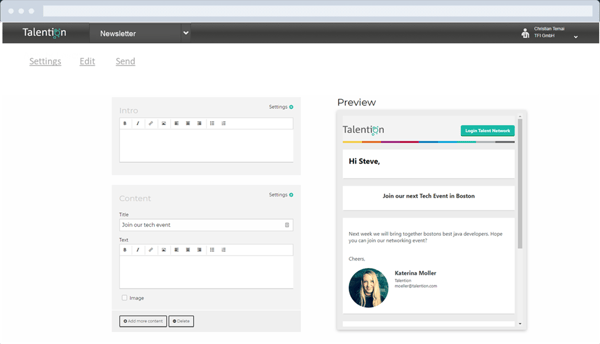 Talention Software Newsletter Tool