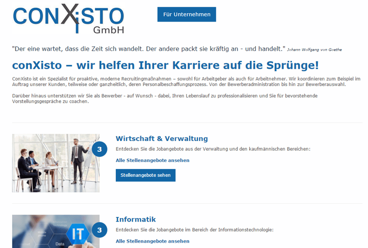 4 Beispiele für gelungene Jobportale conxisto GmbH 4 Beispiele für gelungene Jobportale conxisto GmbH