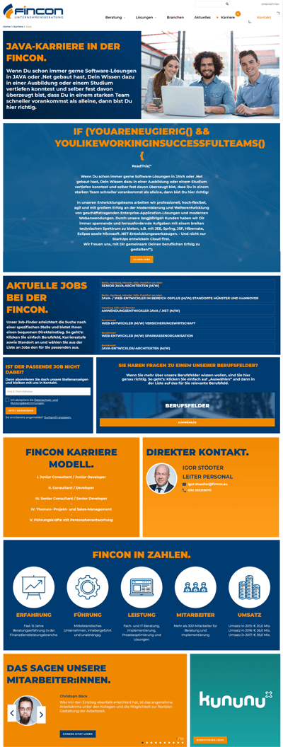 Landingpage fincon